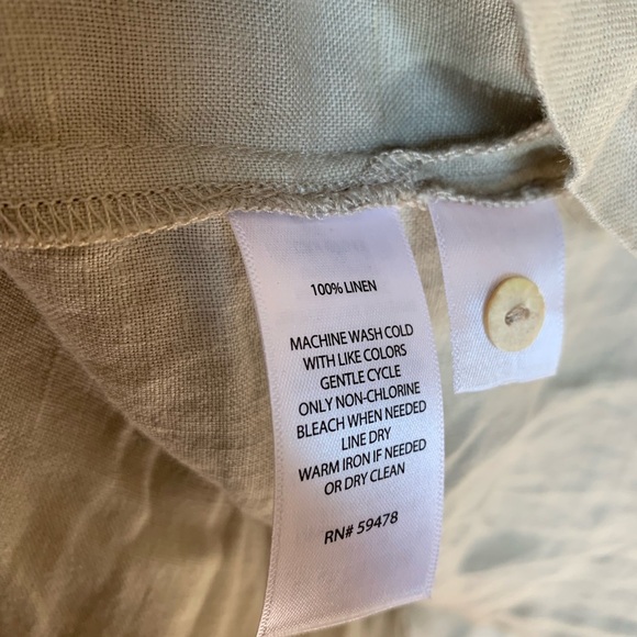 Kenar Linen Button Dress Women Size 8 Beige Natural Summer Formal Wear Fashion - Picture 5 of 5